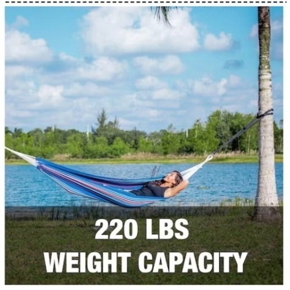 Bliss Hammock In A Bag Blue Striped Portable Travel Hammock New 220lb Capacity - Picture 7 of 10